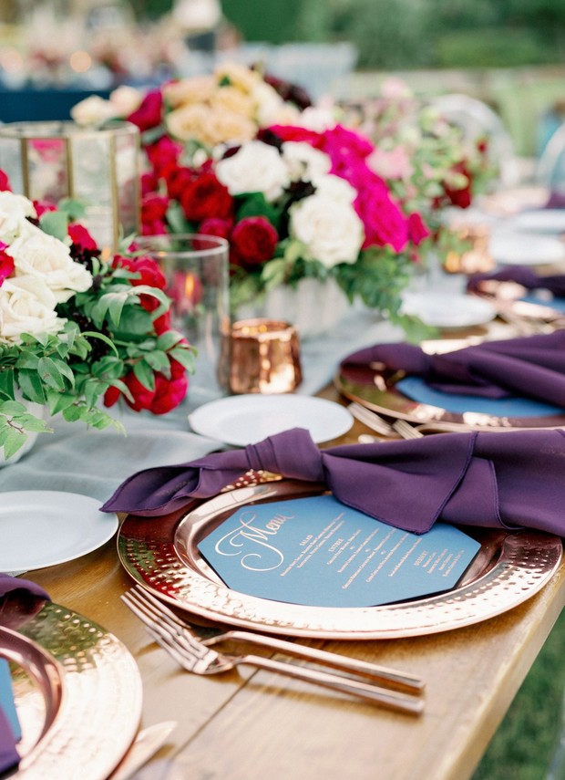 jewel toned wedding table