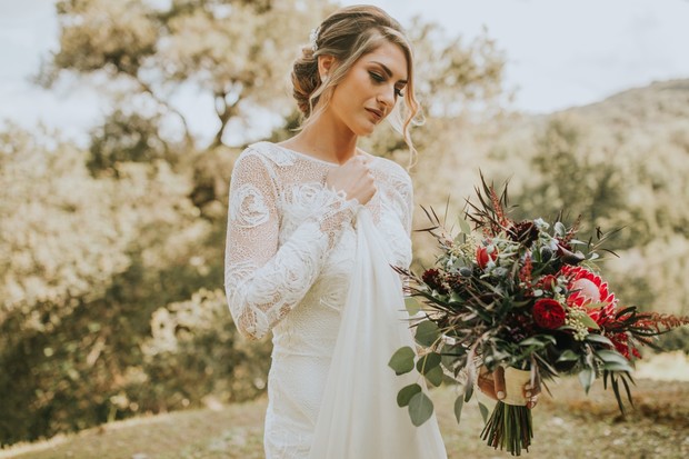 sweet and romantic bridal look