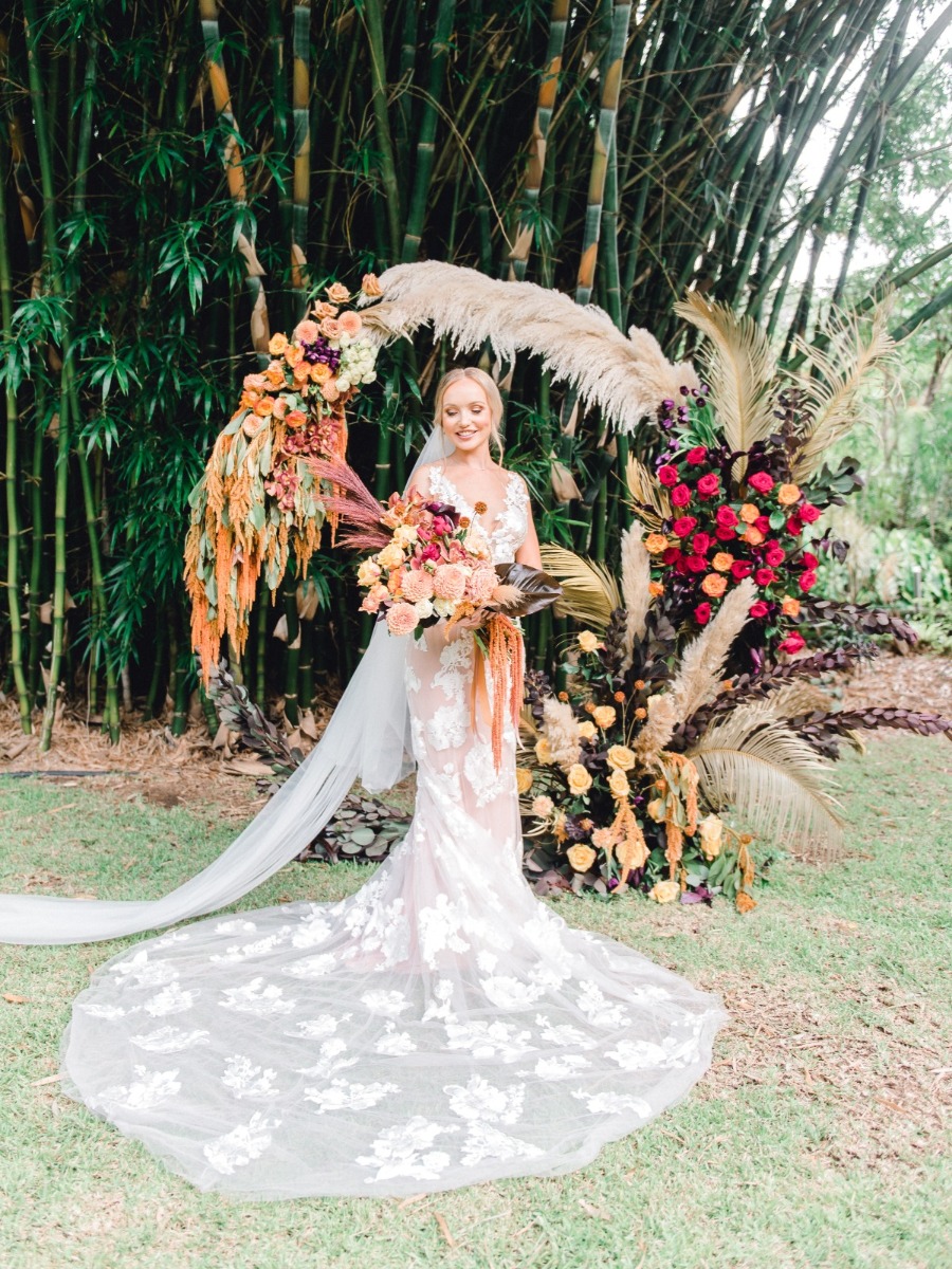 Dream Bohemian Sunset Wedding Inspiration With Flowers For Days