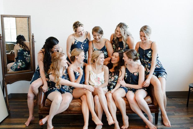 cute bridal party getting ready look