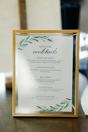 wedding cocktail menu