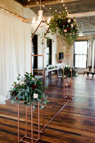 modern wedding floral backdrop
