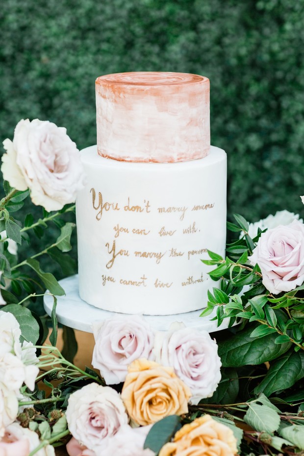 PS I love you wedding cake quote