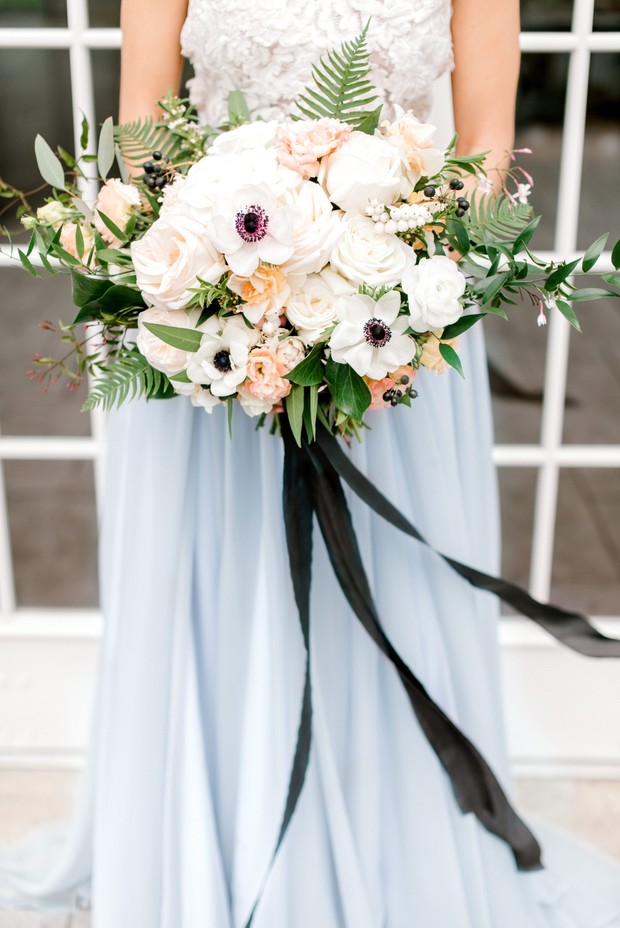 Soft Blue and Gold Anemone Flower Wedding Ideas