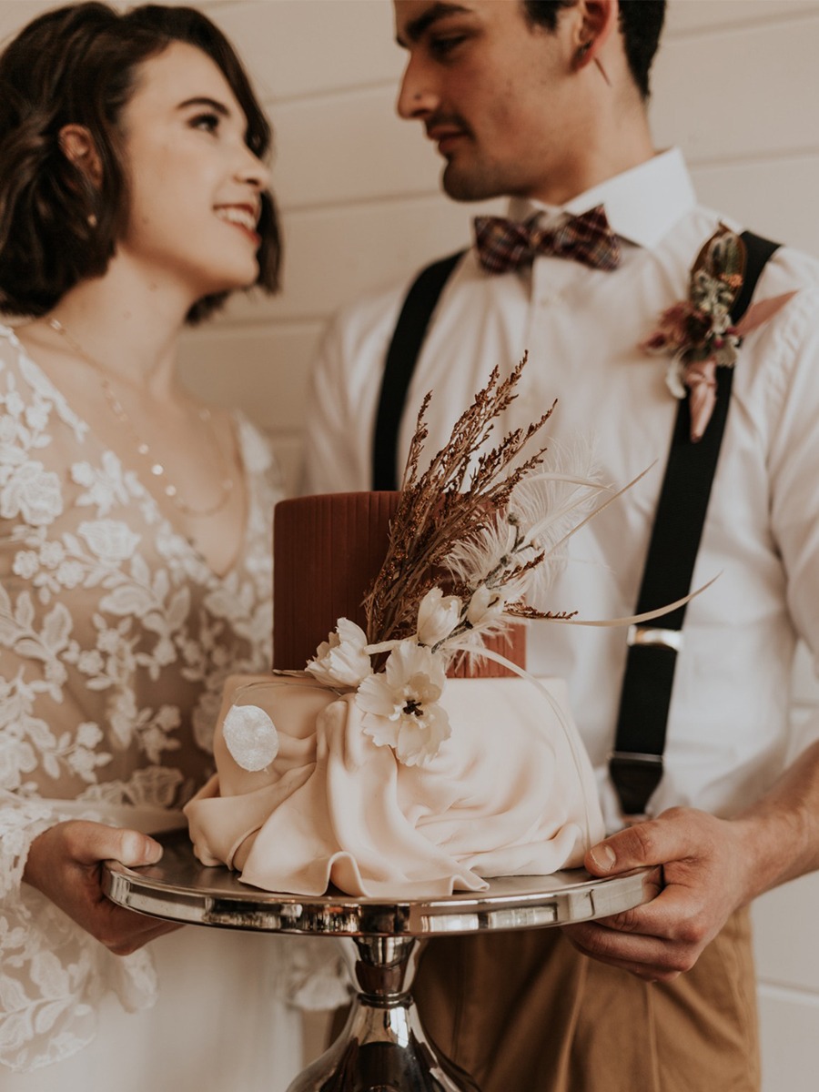 Earthy Modern Wedding Meets Vintage Store Delights