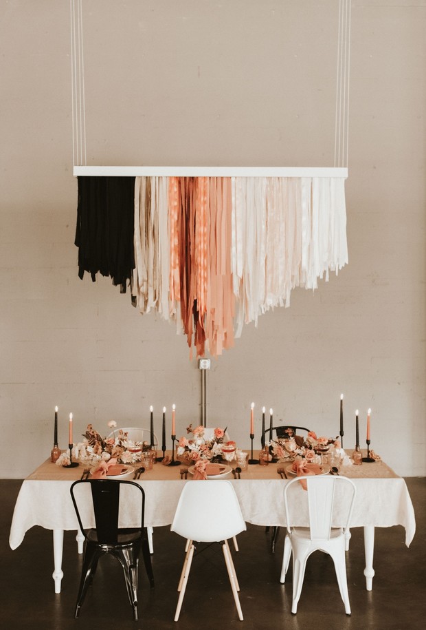 modern chic black and coral wedding