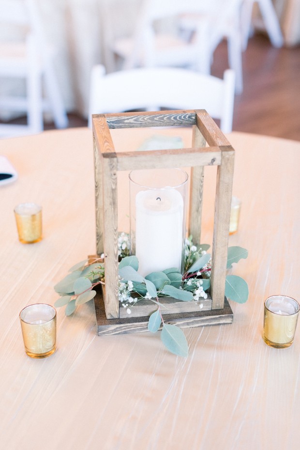 rustic candle table centerpiece