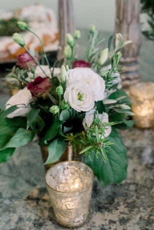 burgundy and white wedding florals