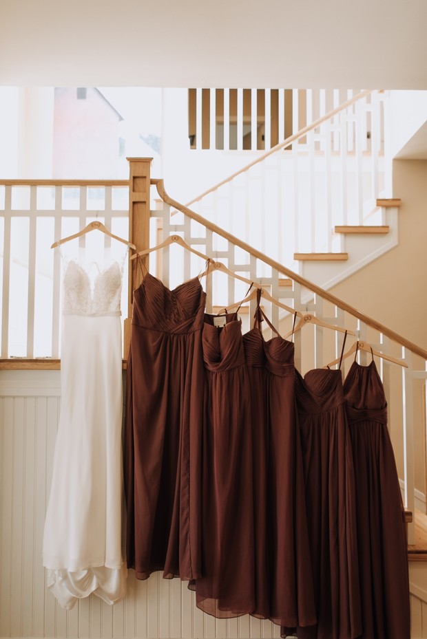 fiery brown bridesmaid dresses
