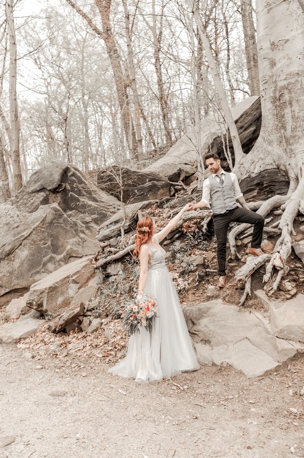 wedding shoot in the woods