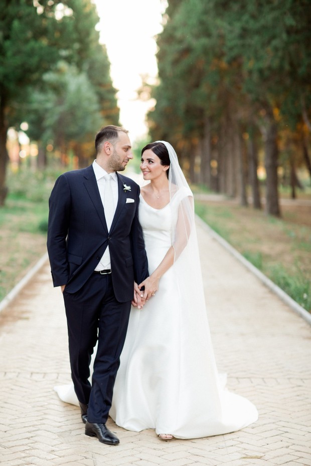 classic bride and groom look