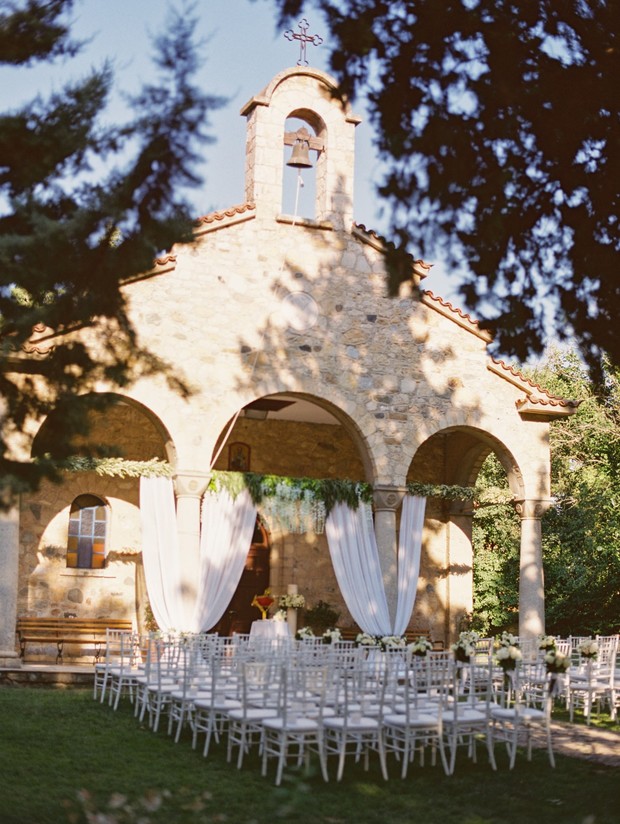 outdoor wedding ceremony in Greece