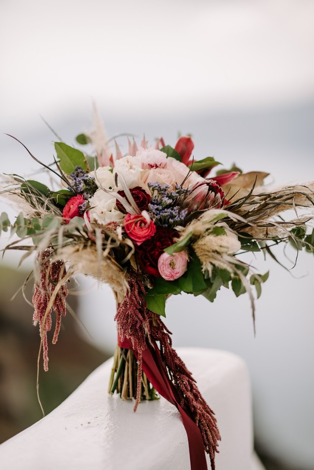 bohemian style wedding bouquet