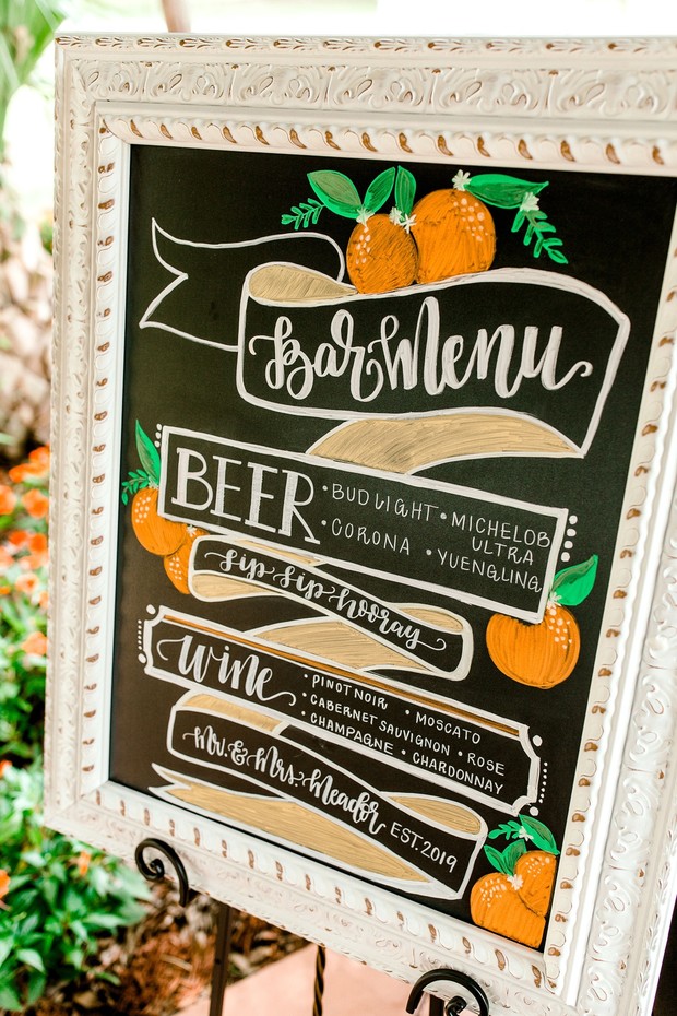Summertime wedding bar sign