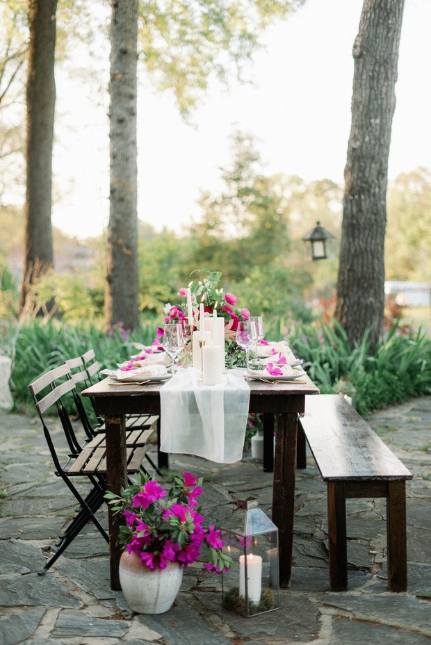 wedding reception with mismatched seating
