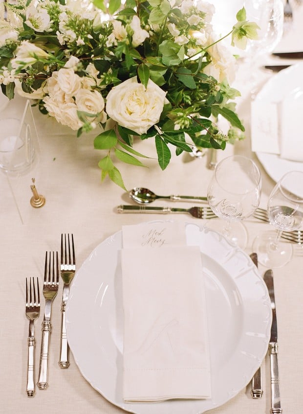 place setting for wedding