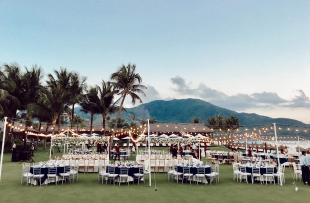 outdoor wedding reception in Vietnam