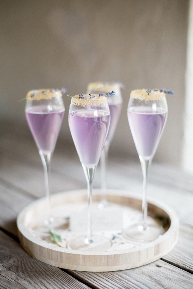 lilac wedding cocktails