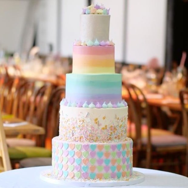 The Rock Had a Rainbow Wedding Cake and Now We Want One