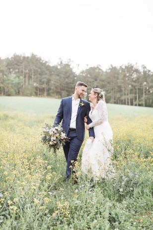 farm wedding couple