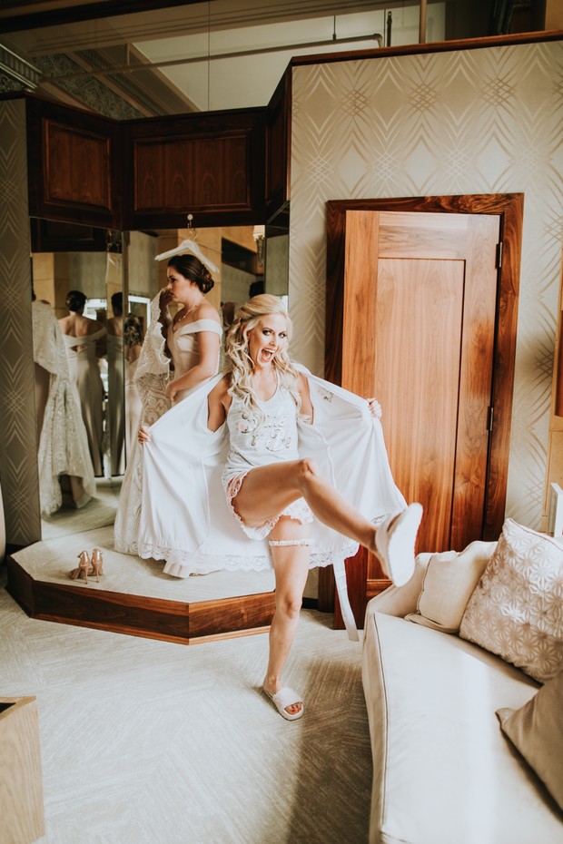 cute and candid getting ready bridal photo