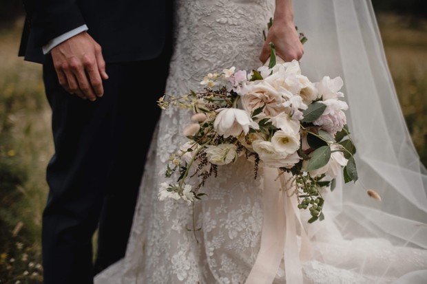 all white wedding bouquet