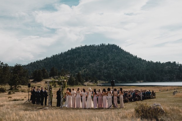 outdoor ranch wedding ceremony
