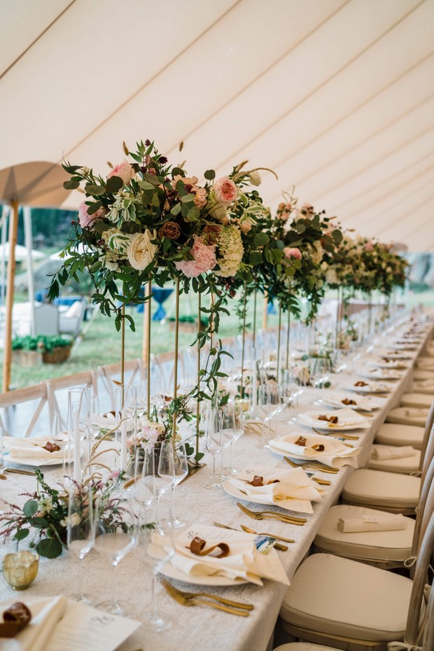 elegant floral wedding reception table decor