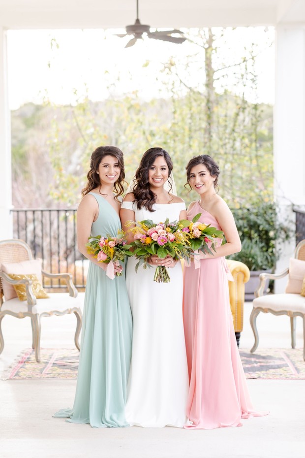 chic bride and bridesmaid style