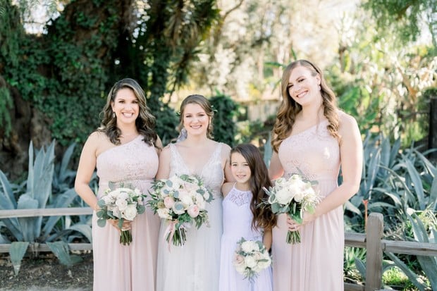 bridesmaids in blush