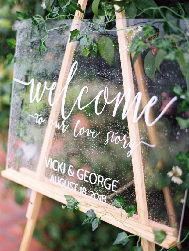 acrylic welcome wedding sign