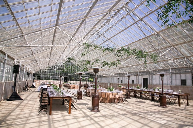 greenhouse wedding reception