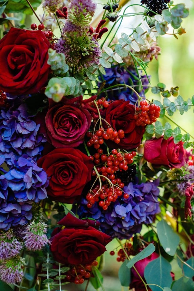 burgundy and royal blue wedding flowers