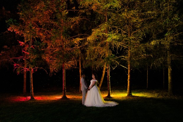 dramatic lighting wedding photo