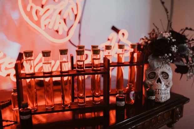 chemistry tubes for drinks wedding