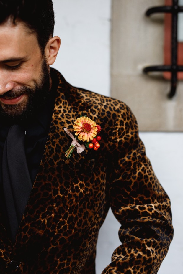 funky leopard print groom jacket