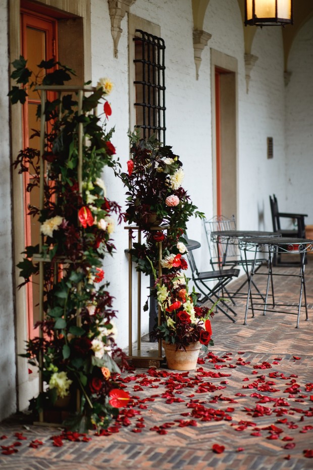 romantic wedding floral backdrop