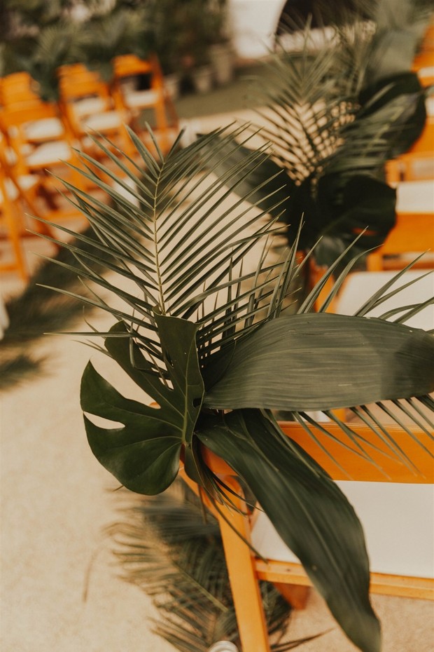 palm wedding aisle decor