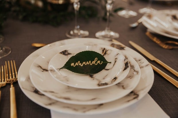 marbled wedding plates
