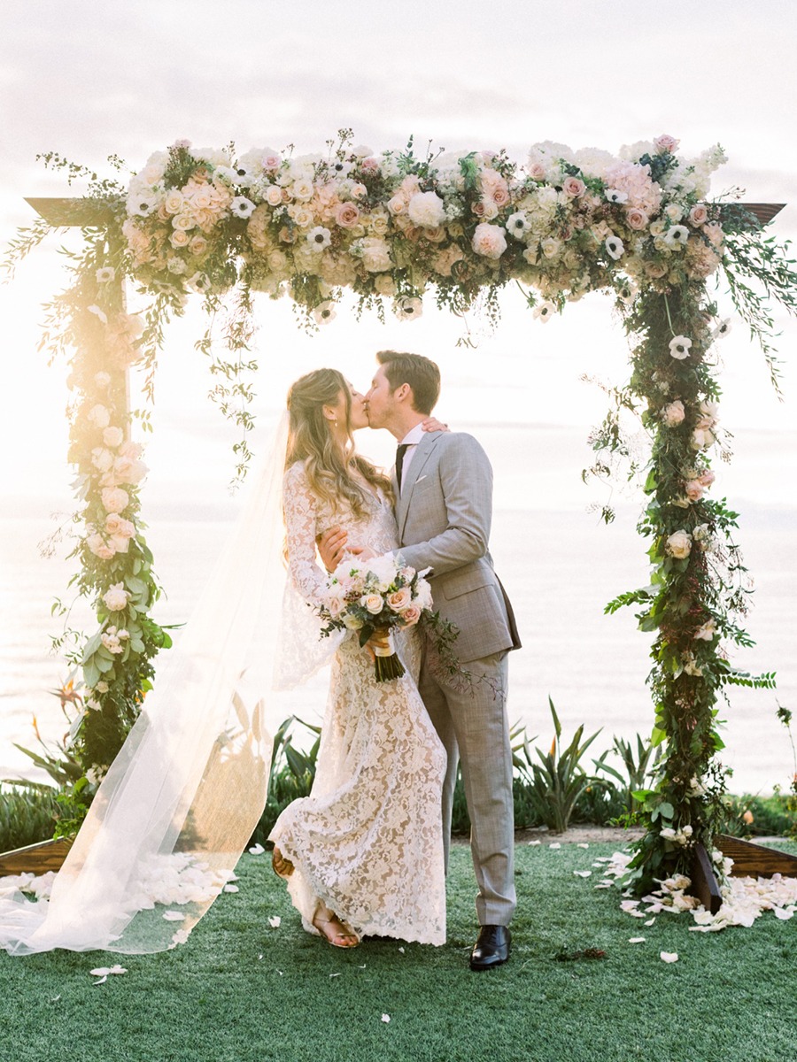 Blush and Gold Romantic Wedding By The Beach