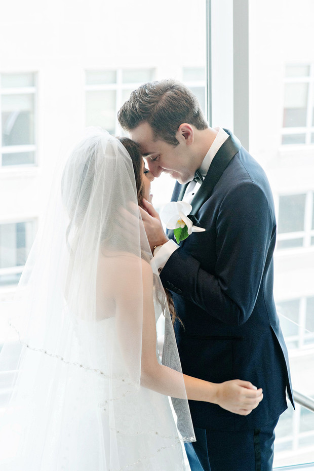 cute first look wedding