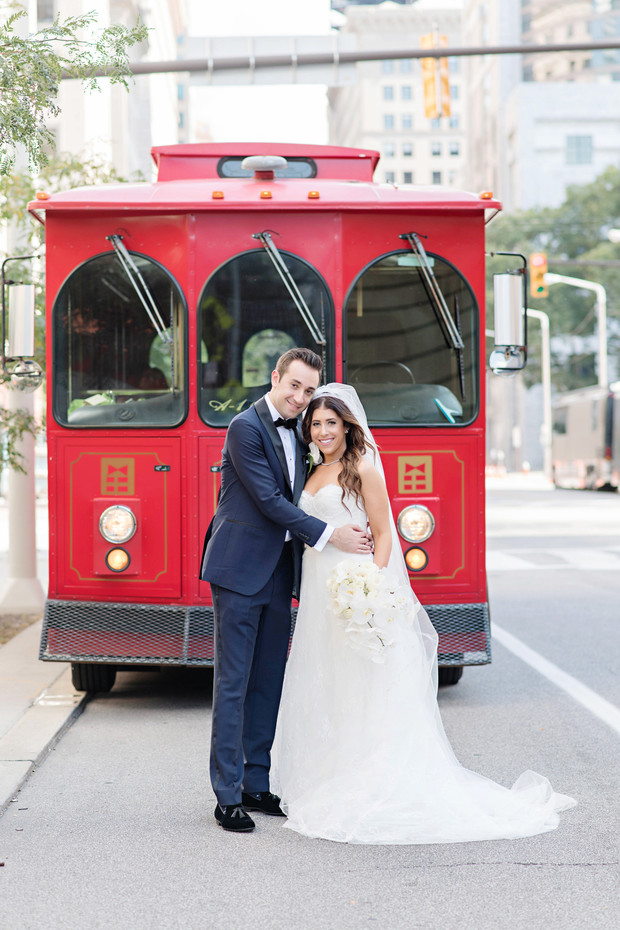 red trolley wedding