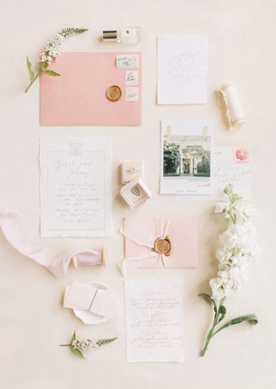 elegant pink wedding invites