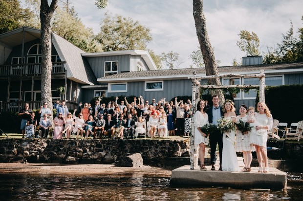 lakefront family wedding