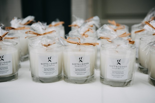 Gifts for Good wedding candle favor