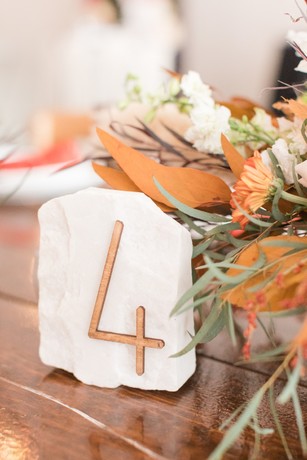 stone wedding table number