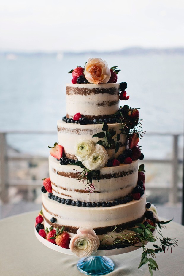 fruit topped wedding cake