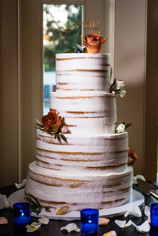 nearly naked wedding cake