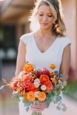 wedding bouquet in orange