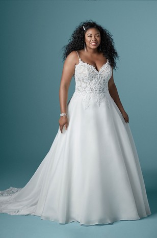 Stunning plus-size lace wedding gown